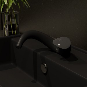 ALFI Black Matte Wave Single Lever Bathroom Faucet - 1 of 4