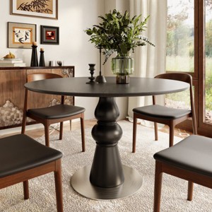 43" Modern Round Pedestal Dining Table for Small Kitchens or Dining Rooms – The Pop Home - 1 of 4