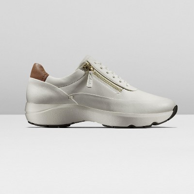 Женские кроссовки Clarks Womens Tivoli Zip Off White Leather Sneakers 7 Medium — фото 3