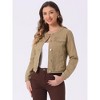 INSPIRE CHIC Women's Button Down Collarless Long Sleeve Jean Jackets - 2 of 4