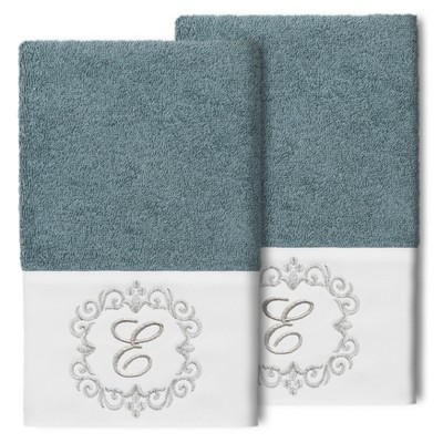 Linum Home Textiles 100% Turkish Cotton MONICA 2PC Embellished Hand Towel Set