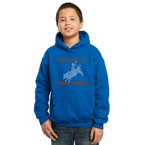 LA Pop Art Boy's Word Art Hooded Sweatshirt - This Aint My First Rodeo - 1 of 4