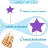 Unique Bargains Non-Edible Star Paper Bamboo Picks Birthday Cake Decorations Toppers 50 Pcs - 3 of 4
