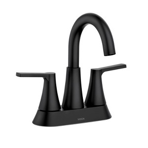 Moen Mikah Matte Black Two-Handle Bathroom Sink Faucet 4 in. - 1 of 1