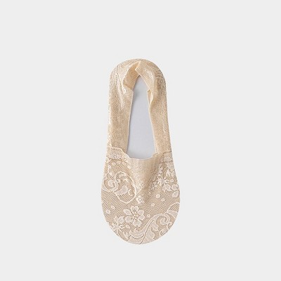 Anna-Kaci 3-Pack Women's Lace Mesh No Show Socks with Silicone Non-Slip Sole