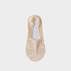 Anna-Kaci 3-Pack Women's Lace Mesh No Show Socks with Silicone Non-Slip Sole - 1 of 4
