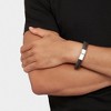 Adornia Men's Tarnish Resistant Rhodium Plated Magnetic Brown Leather Bracelet - 2 of 2