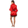 Ashford & Brooks Women's Satin Lace Short Duster Robe - 4 of 4