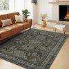 Vintage Persian Area Rugs for Living Room Bathroom Indoor Thin Soft Floor Mat for Bedroom Washable Low Pile Non Slip Carpet - 4 of 4