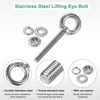 Unique Bargains Stainless Steel Durable Rust-Resistant Eyebolts with Nuts Washers Male Screw for Fastening 10 Pcs - 2 of 4