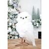 Decorae Fake Stuffed Owl Figure, 11in Tall Bird; Craft, Halloween Prop or Christmas Tree Topper Use - 2 of 4