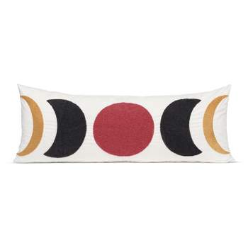 Sweet Jojo Designs Gender Neutral Body Pillow Cover (Pillow Not Included) 54in.x20in. Boho Moon Red Black Yellow