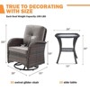 Buenhomino Patio Swivel Chairs Set of 2 and Side Table, Outdoor Swivel Rocker Chairs with High Back and Thick Cushions, Wicker Patio Furniture Set - 3 of 4