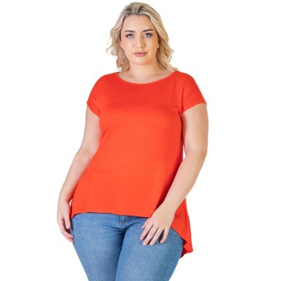 24seven Comfort Apparel Womens Plus Size Hi Lo T Shirt