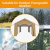 Heavy Duty Carport Canopy, Outdoor Storage Shed with 4 Roll-Up Doors & Windows - All-Weather Tarp Portable Garage for Car - 3 of 4