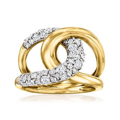 Ross-Simons 0.75 ct. t.w. Diamond Interlocking Ring in 14kt Yellow Gold Size 7