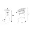 3 Piece Outdoor Patio Bistro Bar Set,Patio Round Bar Table and 2 Swivel Bar Stool Set with Cushion,Bar Height Metal Garden Dining Set-Coolbibila - 4 of 4