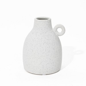LuxenHome White Ceramic Jug Round Vase - 1 of 4