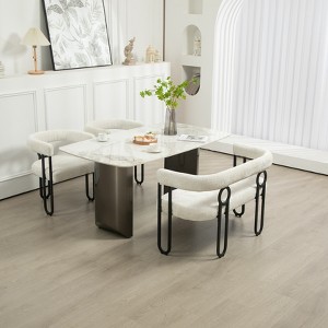 MAYEERTY Modern Loveseat - Chenille 2-Seater Sofa with Metal Legs - Living Room/Office (Beige Chenille) - 1 of 4