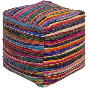 Mark & Day Krummnubbaum 18"H x 18"W x 18"D Bohemian/Global Bright Red Pouf - 1 of 2