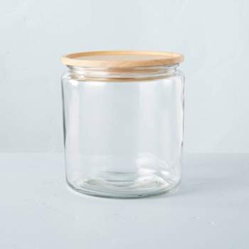 80oz Dry Goods Stoneware Canister with Wood Lid Cream/Brown - Hearth &  Hand™ with Magnolia