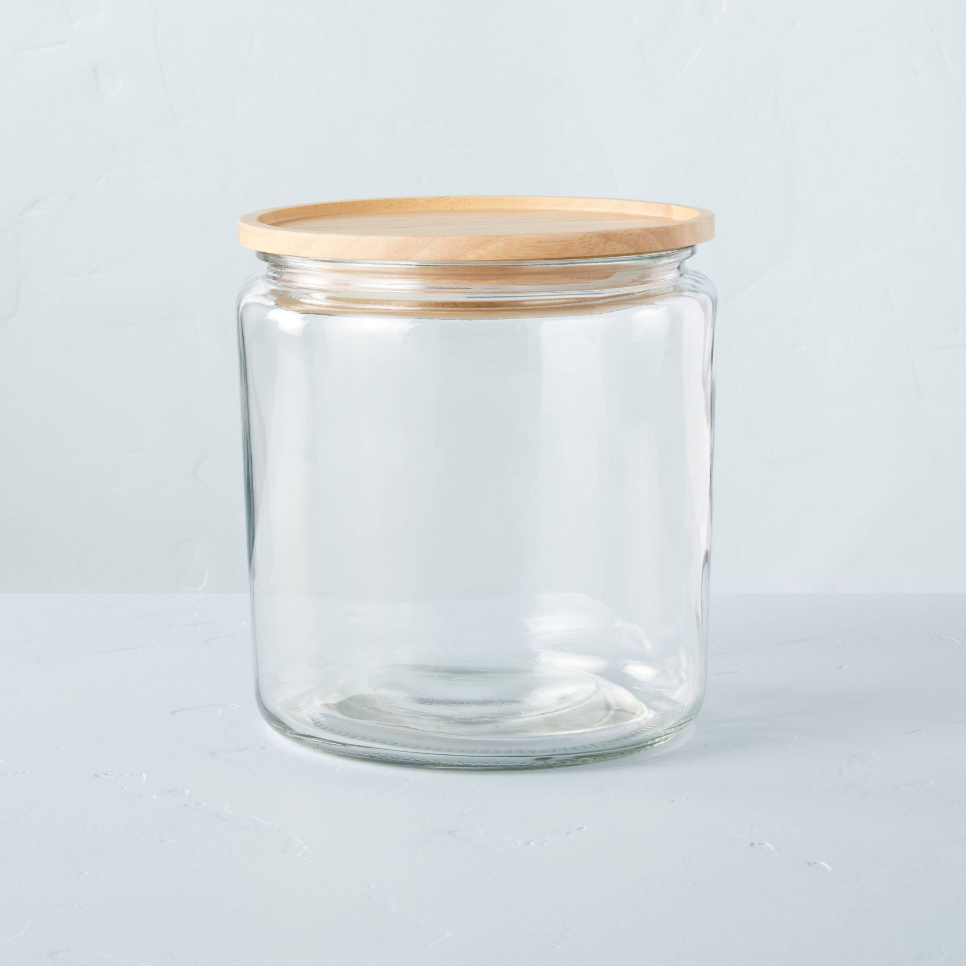 Large 125oz Glass & Wood Storage Canister - Hearth & Hand™ with Magnolia: Airtight Seal, Hand Washable, Kitchen Essential