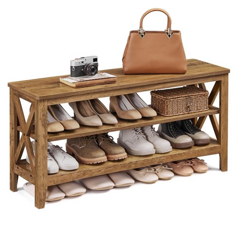 Vasagle Entryway Storage Bench 2 tier Shoe Rack 11.8 X 39.4 X 18.9 Inches Holds Up To 600 Lb Farmhouse Style Target