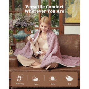 Fast Heating Blanket Throw, Thick Tufted Electric Machine Washable Heated Throw Blanket with 10 Heating Levels and 10 Time Settings - 1 of 4