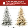 Vivatrees 6/7.5 Ft Prelit Artificial Christmas Tree, Snow Flocked with Warm White Lights, Metal Stand, Hinged Branches, Xmas Tree for Decor, White - 4 of 4