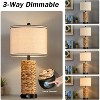 GTCLIGHTING Rattan Table Lamp Set of 2, 3 Way Dimmable Touch Table lamp with 2 USB Ports and 1 AC Outlet for Bedroom Nightstand Table, Livingroom - 4 of 4