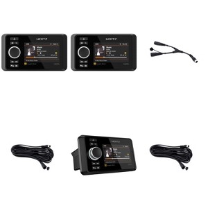 Hertz Capri H100 Marine 4.3" Color Display Media Receiver with 2 Capri HD1 Optional Remote Controls with Display and 30' Extension and Y Cables - 1 of 4