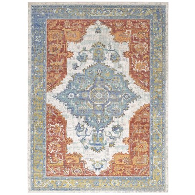 Modway Citlali Distressed Southwestern Aztec 5x8 Area Rug - Multicolored,  100% Soft cross-woven polyester ,  Tight Low Pile Weave