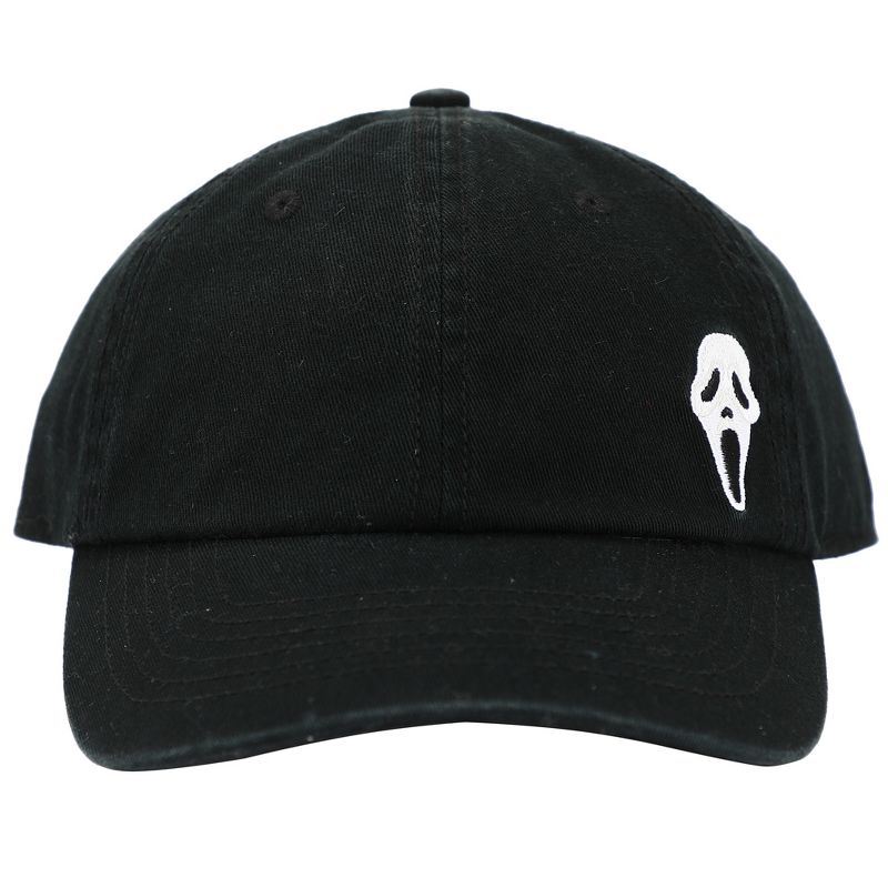 GhostFace Dad Plain Black Embroidered Patch Hat with pre-curved bill for Men, 5 of 6