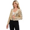 Anna-Kaci Women's Sequin Open Front Cardigan with Long Sleeves and Cropped Fit - 3 of 4