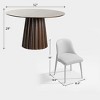 52 inch Round Natural Wood Color Dining Table with 6 White Dining chairs Suitable for Dining Room / Living Room - 4 of 4