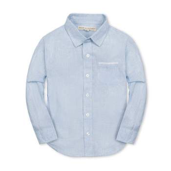 Hope & Henry Boys' Linen Classic Button Down Shirt, Kids