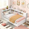 Tangkula Twin Size Daybed w/ Trundle Bedside Shelves Reversible Bookcase Headboard - 2 of 4