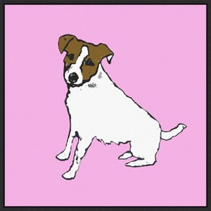 Amanti Art Jack Russell Dog by Sarah Thompsonengels Canvas Wall Art Print Framed 22 x 22-in. - 1 of 4