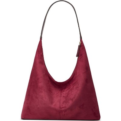 Trendy Suede Crescent Shoulder Bag Women Tote Bag Satchels Crossbody Purse Top-handle Travel Handbag
