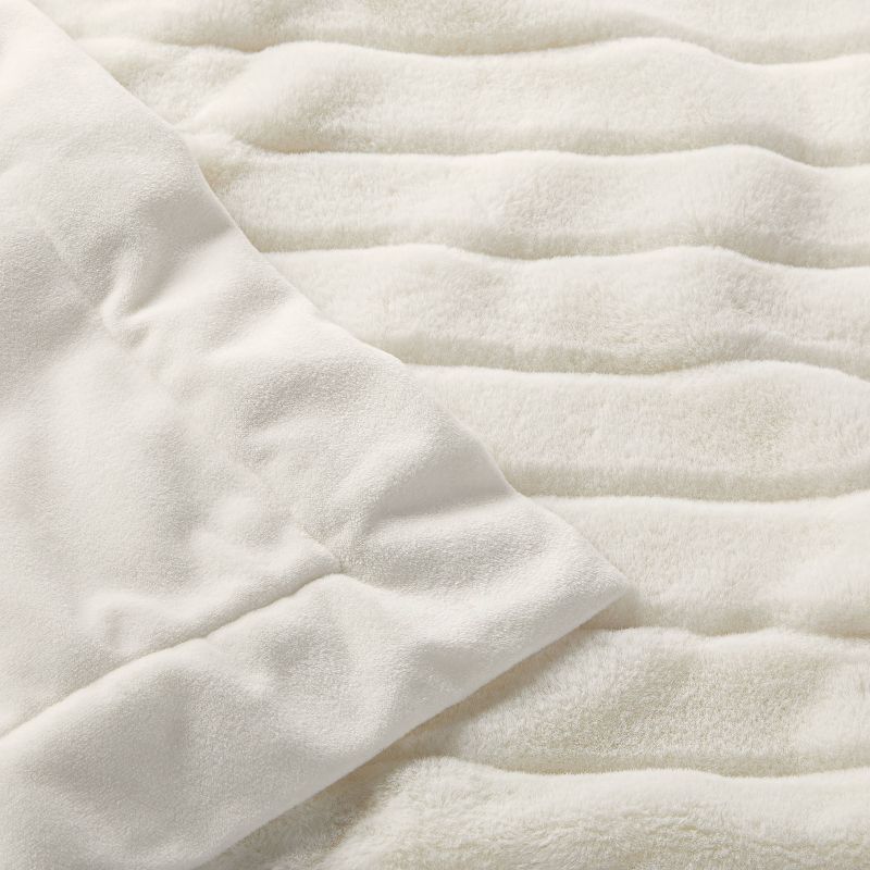 Faux Fur with Channel Carving Baby Blanket - Cream - Cloud Island&#8482;, 4 of 6