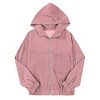 Womens Zipper Corduroy Jackets with Pockets Fall Hooded Jackets Zip Up Shacket Coat Textured Outwear Fall Fashion Outfits - 4 of 4