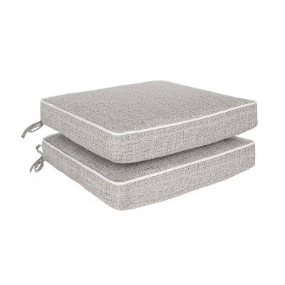 Home Fashions International 2pc 18"x19" Deluxe Outdoor Seat Cushion Set