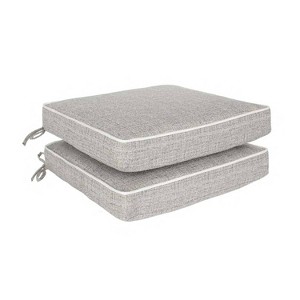 Home Fashions International 2pc 18"x19" Deluxe Outdoor Seat Cushion Set - 1 of 4