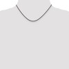 Black Bow Jewelry 2.3mm Sterling Silver & Black Plated Solid Rope Chain Necklace - 3 of 4