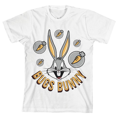 Looney Tunes Bugs Bunny And Carrots White T-shirt Toddler Boy To Youth ...