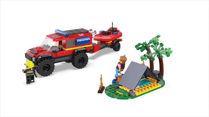 LEGO City 4x4 Fire Truck with Rescue Boat Toy 60412, 2 of 8, play video