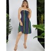 HAPPY BAY Women's Tube Dress Midi Boho Top One Size Zig Zag Blue - 2 of 4
