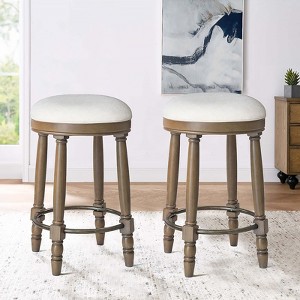 Kumasinova 360° Swivel Bar Stools Set of 2,Counter Height Bar Stools with Upholstered Seat,Bar Chairs for Living Room,Dining Room,Kitchen,Cafe - 1 of 4