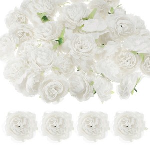 Unique Bargains Silk Artificial Peony Flower Heads Decorations - 1 of 4