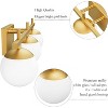 Runesay Mid Century Modern Gold Bathroom Light Fixtures 3-Light Gold Milky Glass Modern Bathroom Vanity Lights Over Mirror (Exclude Bulb) - 4 of 4